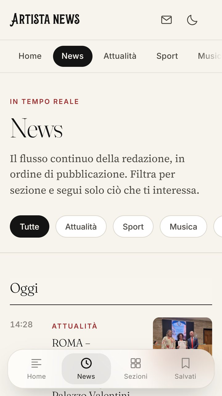 News in tempo reale