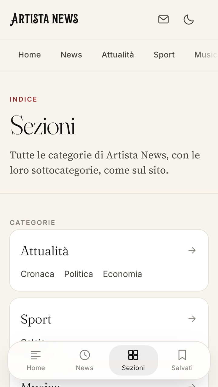 Indice delle sezioni